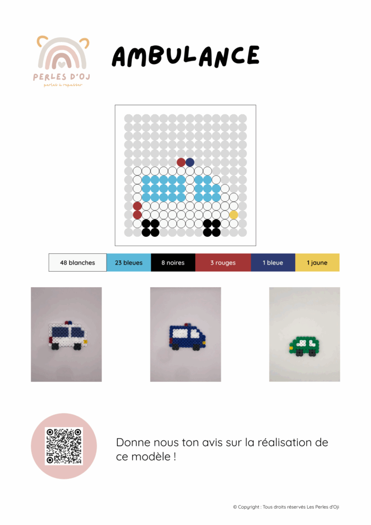 Aperçu de l'ebook de l'ambulance en perles à repasser