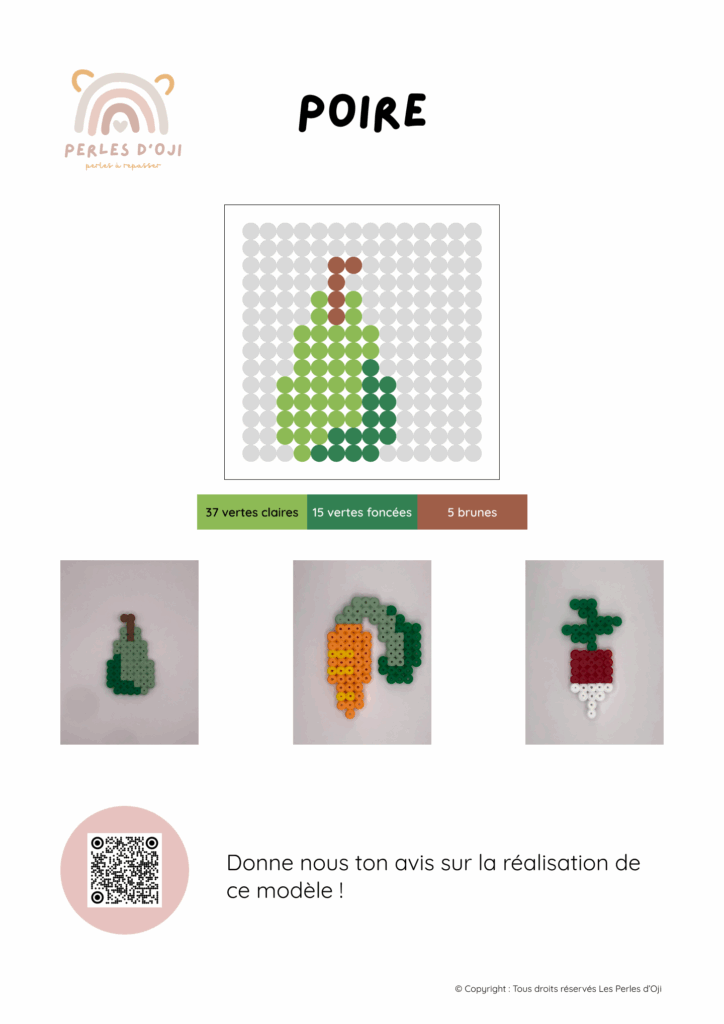 Aperçu de l'ebook de la poire en perles à repasser