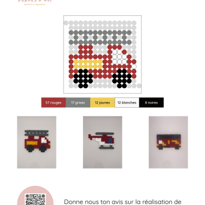 Aperçu de l'ebook du fourgon incendie en perles à repasser